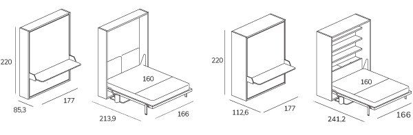 Opklapbed Penelope tech C 05 Desk BedHabits